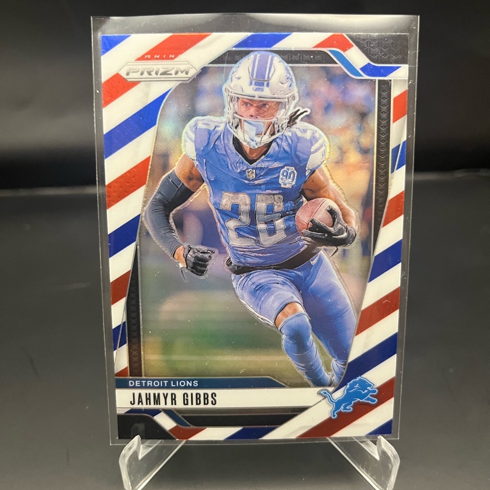2024 Panini Prizm Red White Blue Jahmyr Gibbs #93
